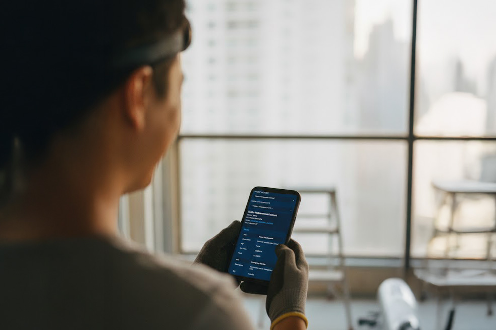 HVAC technician with organized business systems